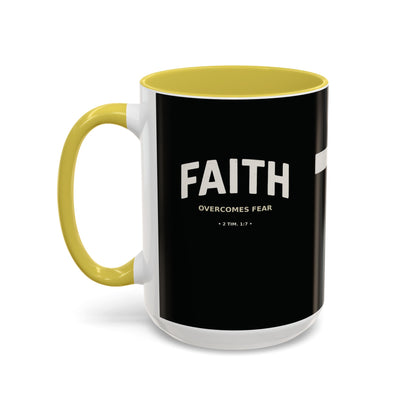 "Faith Overcomes Fear", Colorful Mugs (11oz, 15oz)