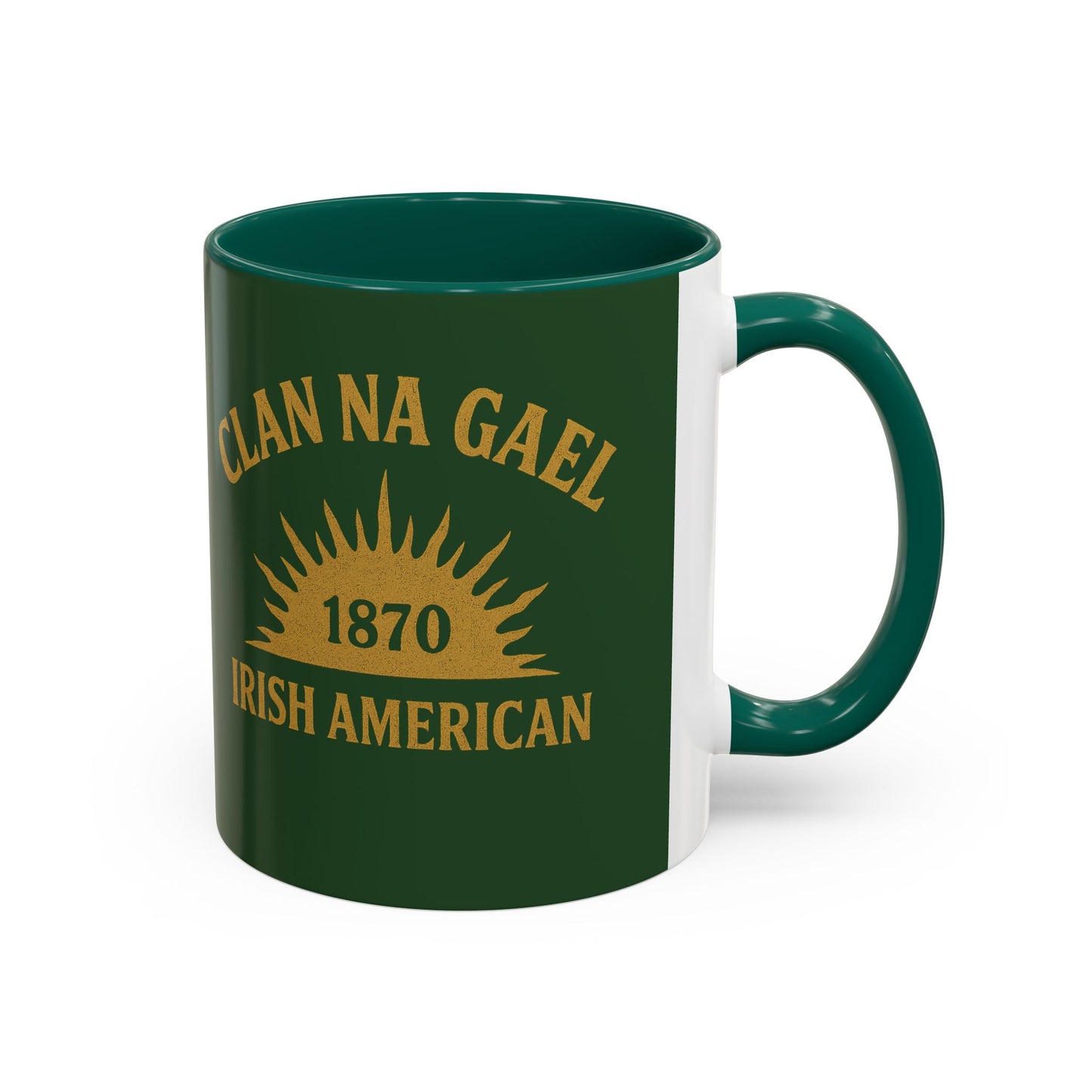 "Clan na Gael - Irish American", Colorful Mugs (11oz, 15oz) (Brithemain Green)