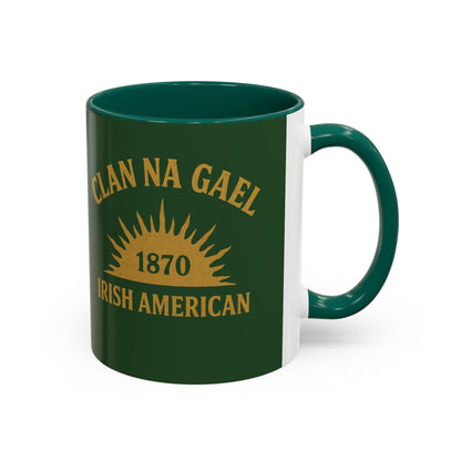 "Clan na Gael - Irish American", Colorful Mugs (11oz, 15oz) (Brithemain Green)