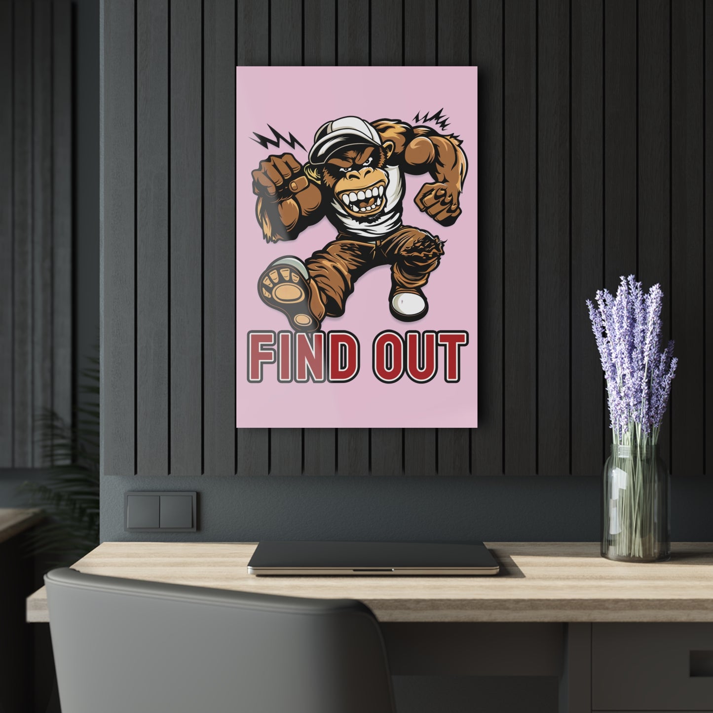 "Find Out", Acrylic Wall Prints (French Cleat Hanging) (Shampoo Pink)