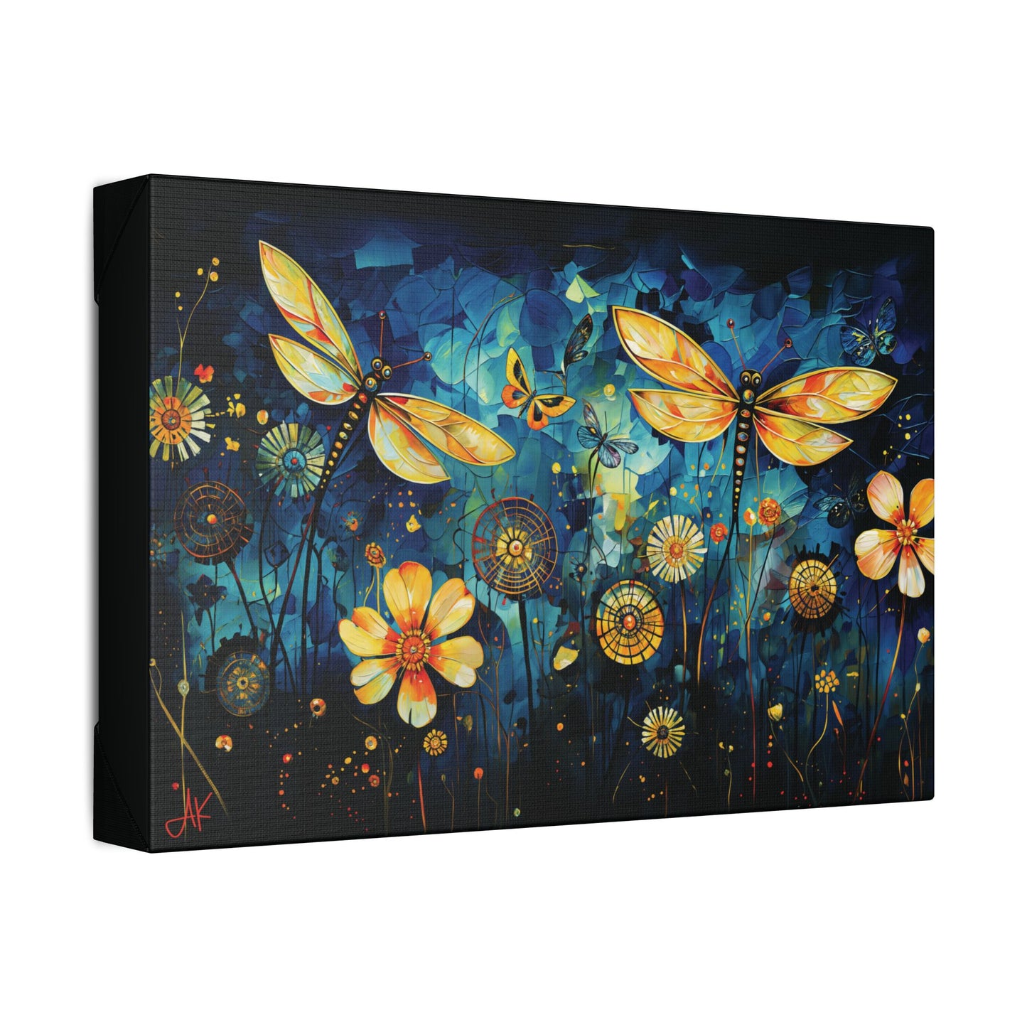 "Lucky Day Dragonflies", Stretched Classic Canvas Fine Art Print