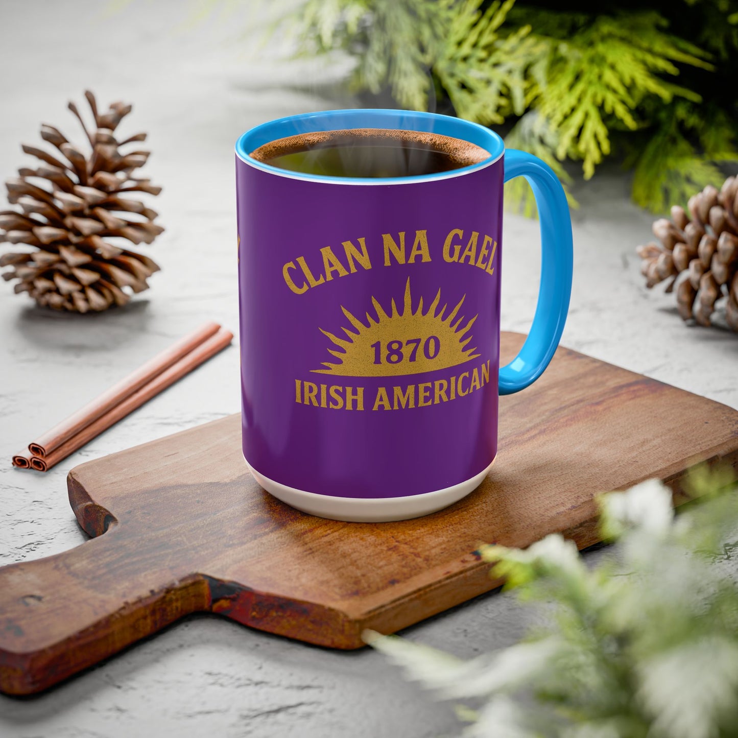 "Clan na Gael - Irish American", Colorful Mugs (11oz, 15oz) (Vesper Violet)