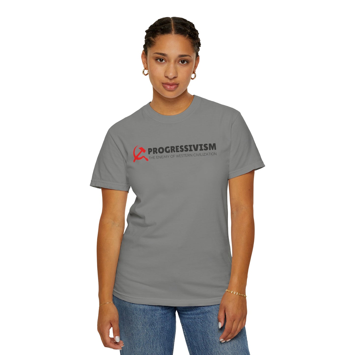"Progressivism - Enemy of Western Civilization", Unisex T-shirt (Light Colors)