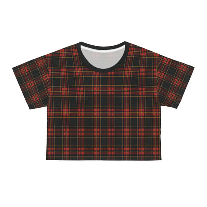 "Kilmor Gallóglach Tartan", Crop Tee (Gallóglach Black Collar)