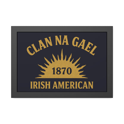 "Clan na Gael - Irish American", Framed Paper Poster (Black Rock Blue)