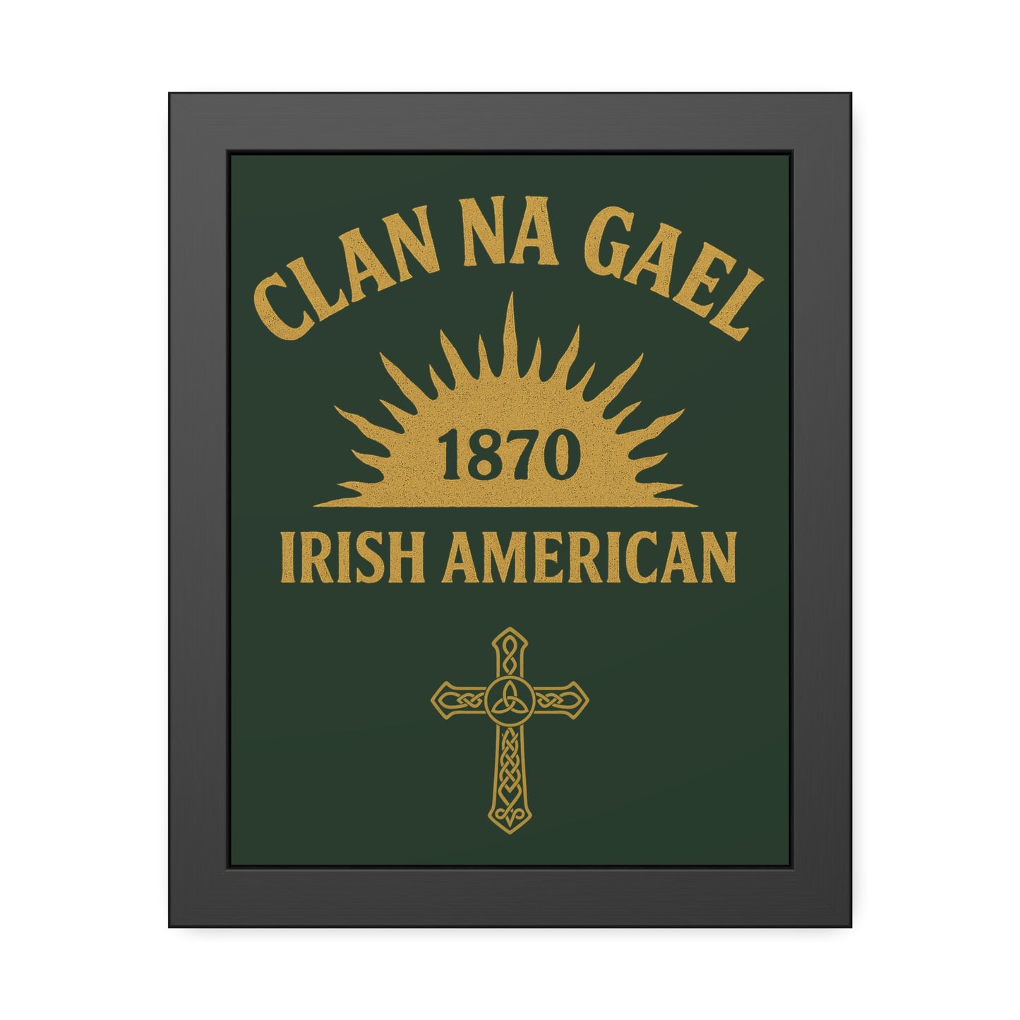 "Clan na Gael - Irish American", Framed Paper Poster (Fenian Green)