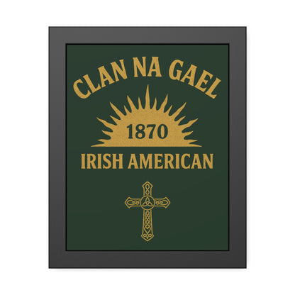 "Clan na Gael - Irish American", Framed Paper Poster (Fenian Green)