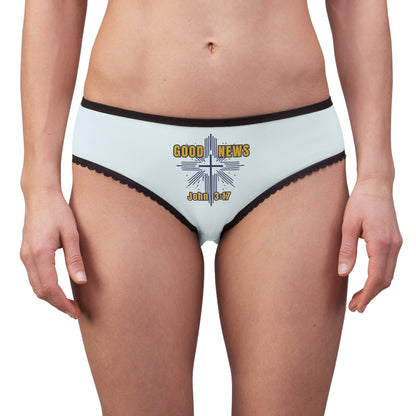 "Good News - John 3:17", Women's Briefs (Bubbles Blue)