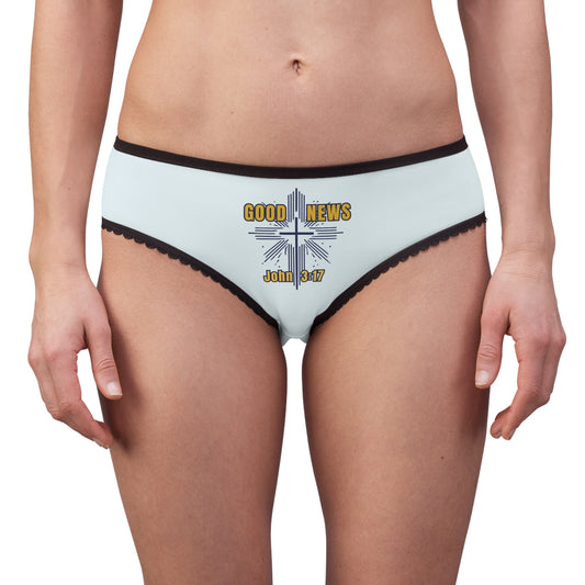 "Good News - John 3:17", Women's Briefs (Bubbles Blue)