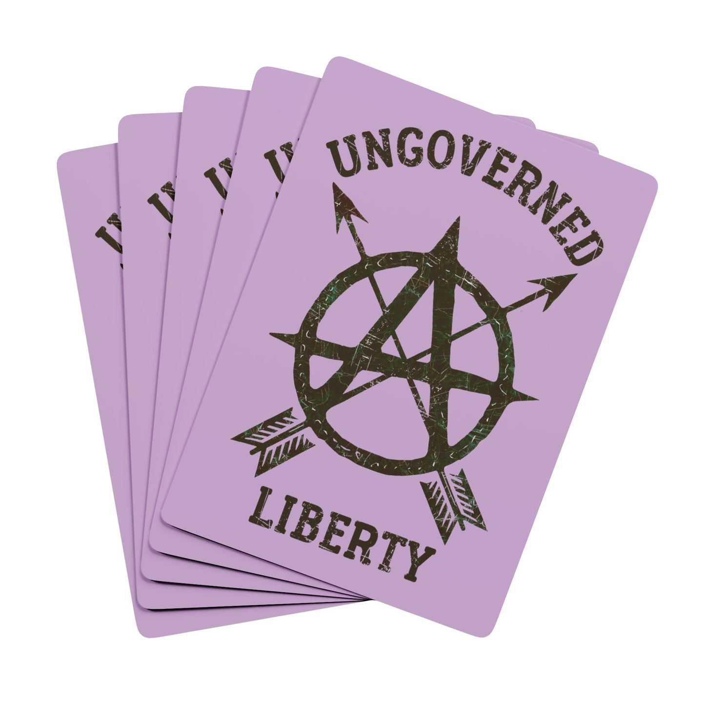 "Ungoverned Liberty", Political Playing Cards (Mauve)