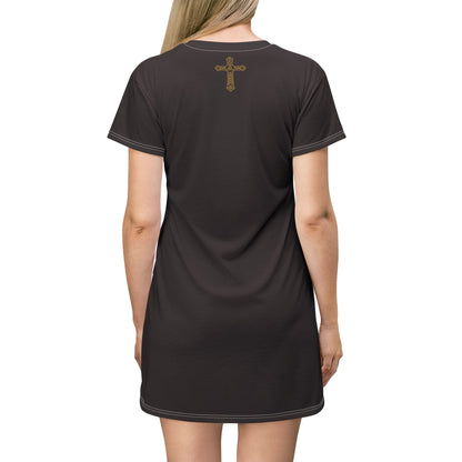 "Clan na Gael - Irish American", T-Shirt Dress (Seal Brown)