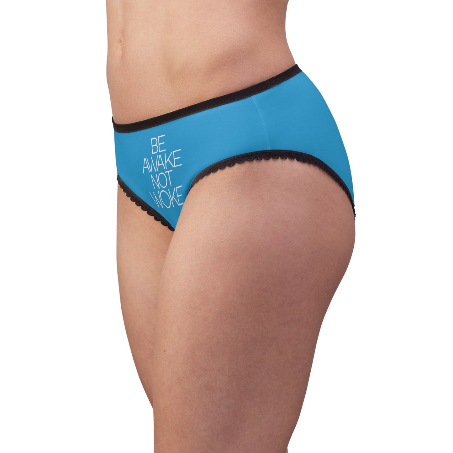"Be Awake Not Woke" #2, Women's Briefs (Antipodean Blue)