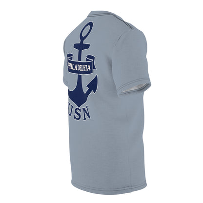 "USN Anchor", Unisex T-shirt (Steel-Deck Grey)