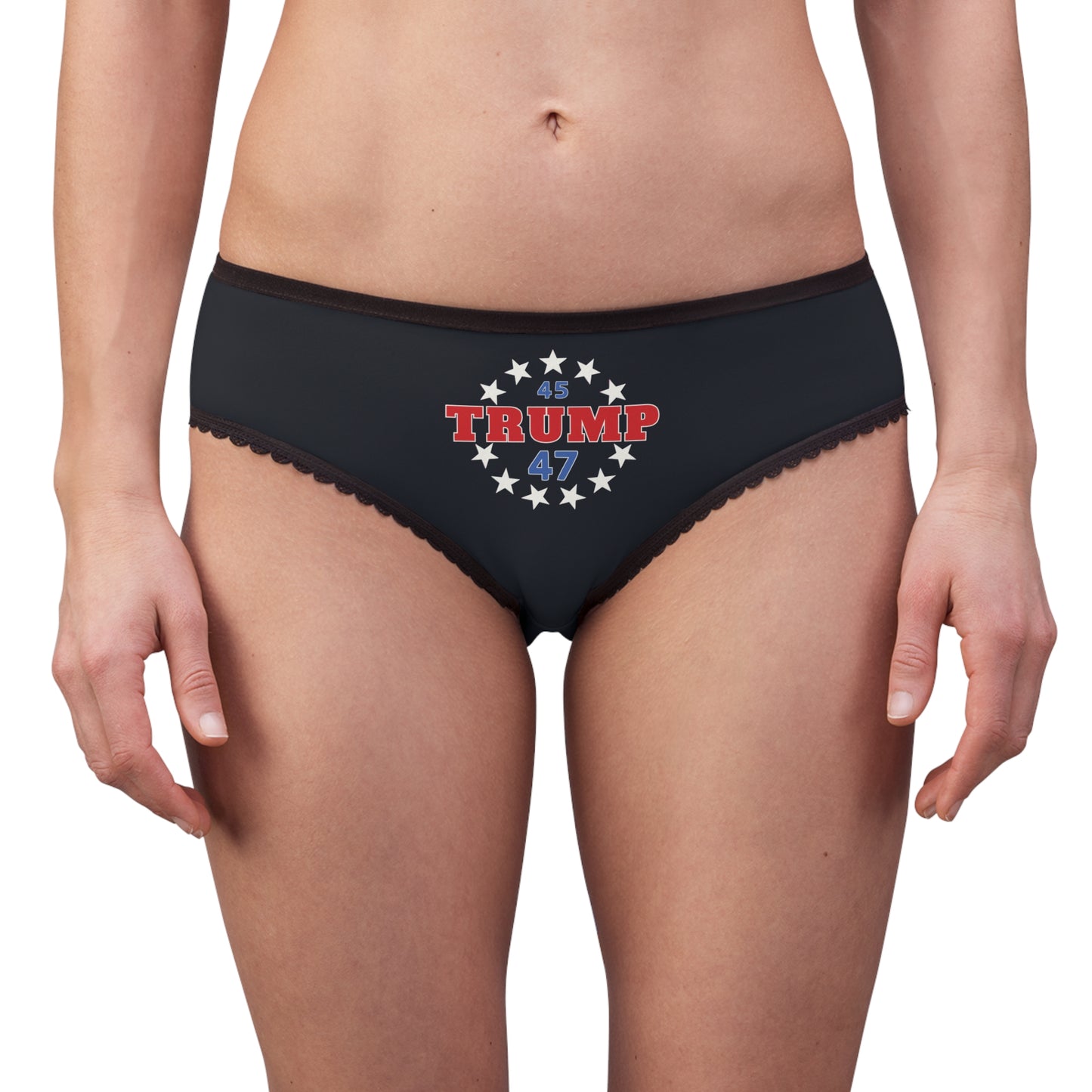 "Trump 45-47 Circle of Stars", Women's Briefs (Blackstone Blue)