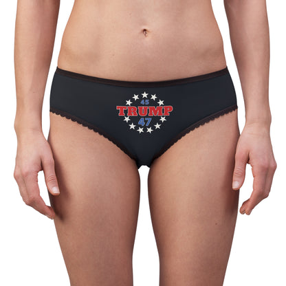 "Trump 45-47 Circle of Stars", Women's Briefs (Blackstone Blue)