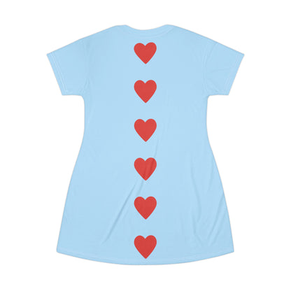 "Big Heart", T-Shirt Dress (Boy Blue)