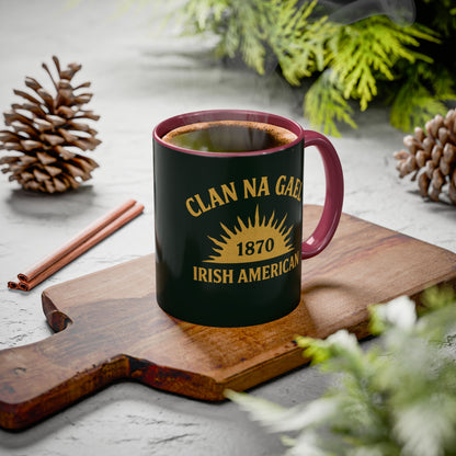 "Clan na Gael - Irish American", Colorful Mugs (11oz, 15oz) (Túath Green)