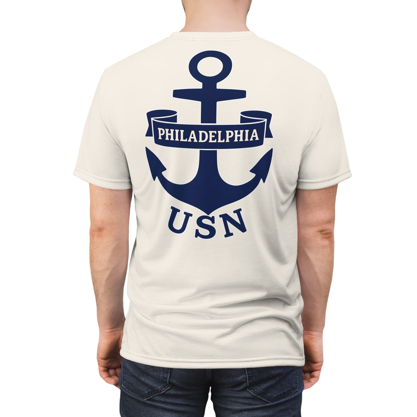 "USN Anchor", Unisex T-shirt (Whitecap)