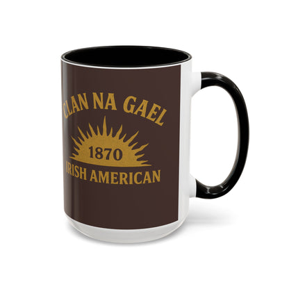 "Clan na Gael - Irish American", Colorful Mugs (11oz, 15oz) (Wild Boar Brown)