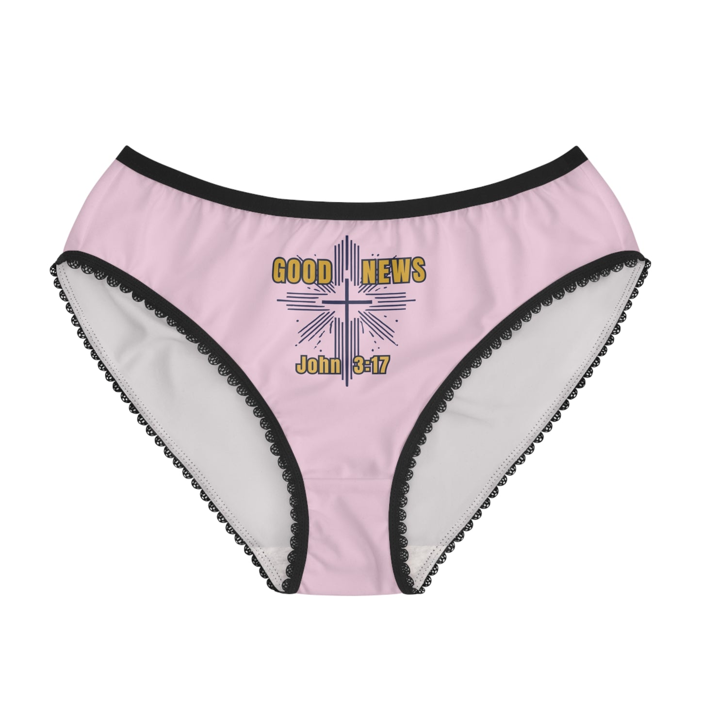 "Good News - John 3:17", Women's Briefs (Lace Pink)