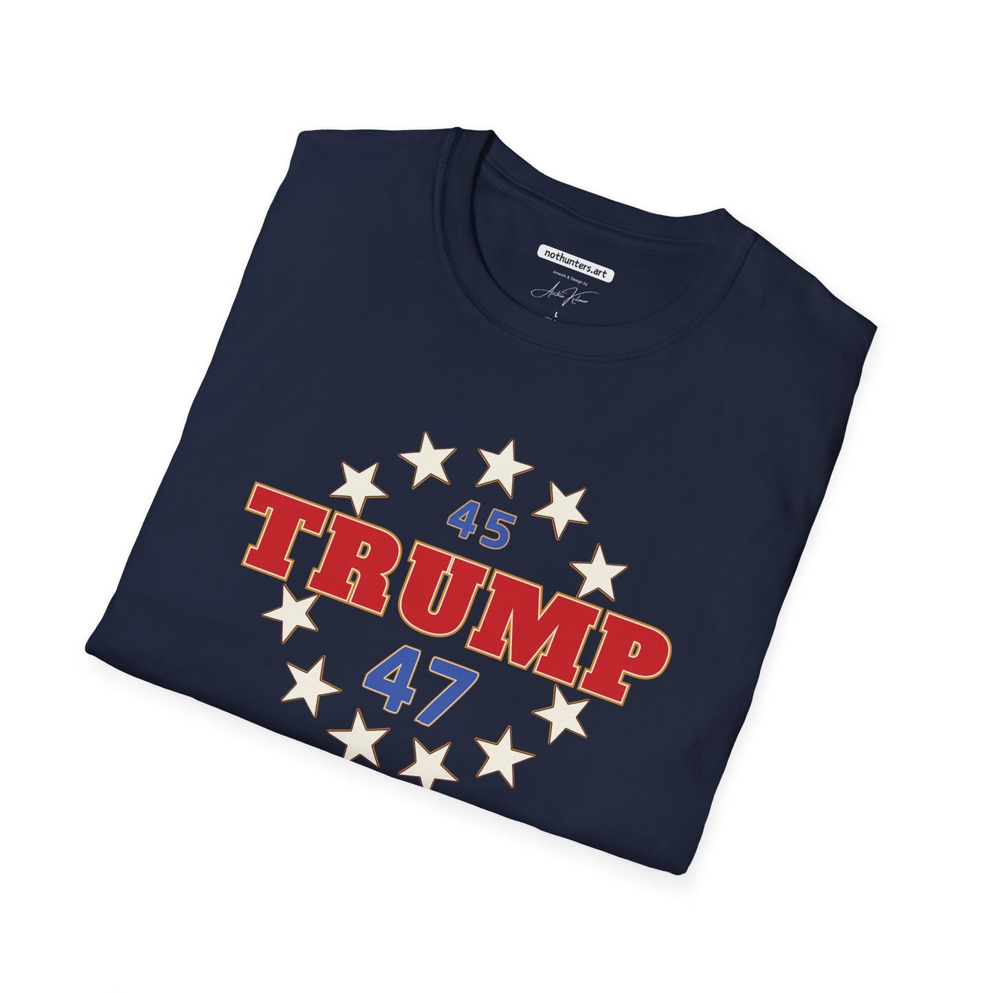 "Trump 45-47 Circle of Stars", Unisex Softstyle T-Shirt