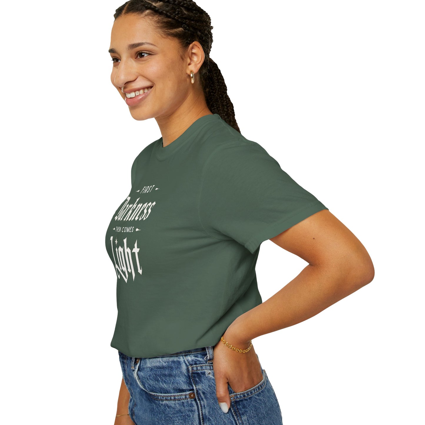 "First Darkness Then Comes Light", Unisex T-shirt