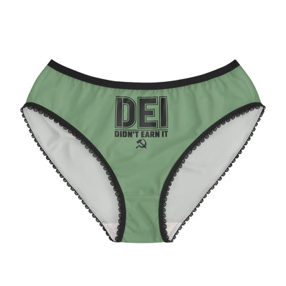 "DEI - Didn't Earn It" #14, Women's Briefs (Zephyr Green)