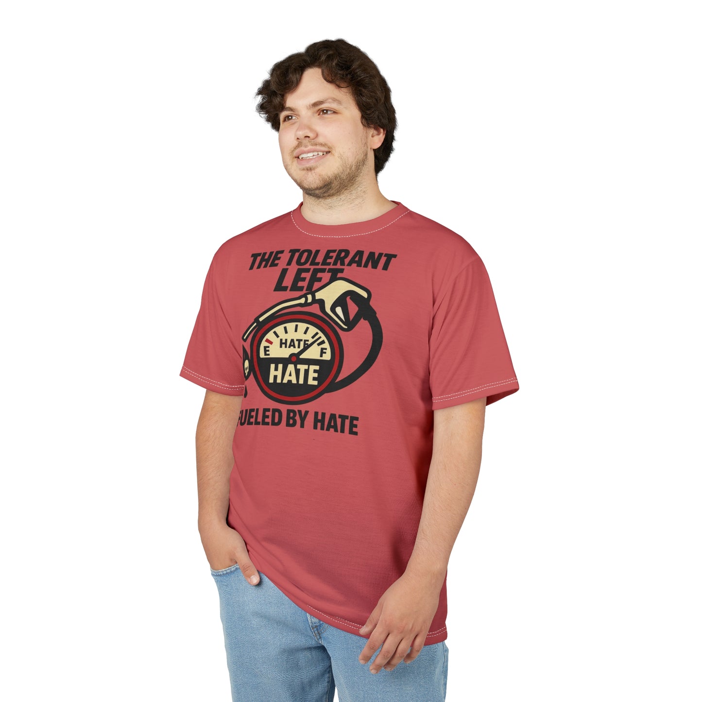 "The Tolerant Left", Unisex T-shirt (Faded Cherry)