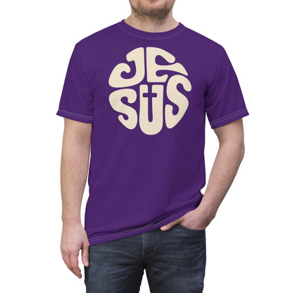 "Retro Jesus", Unisex T-shirt (Spanish Violet)