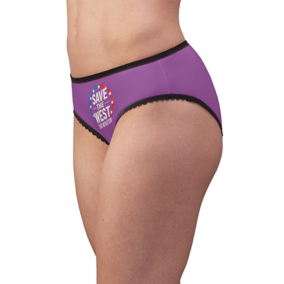 "Save the West - End Wokeism", Women's Briefs (Violet Benediction)