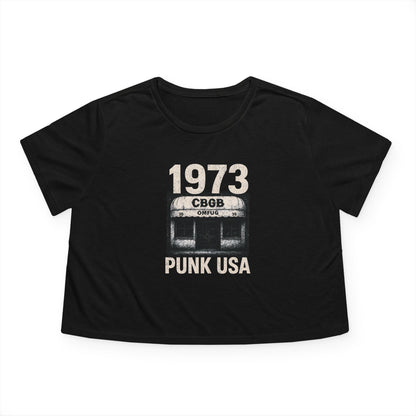 "1973 Punk USA", Women's Flowy Cropped Tee