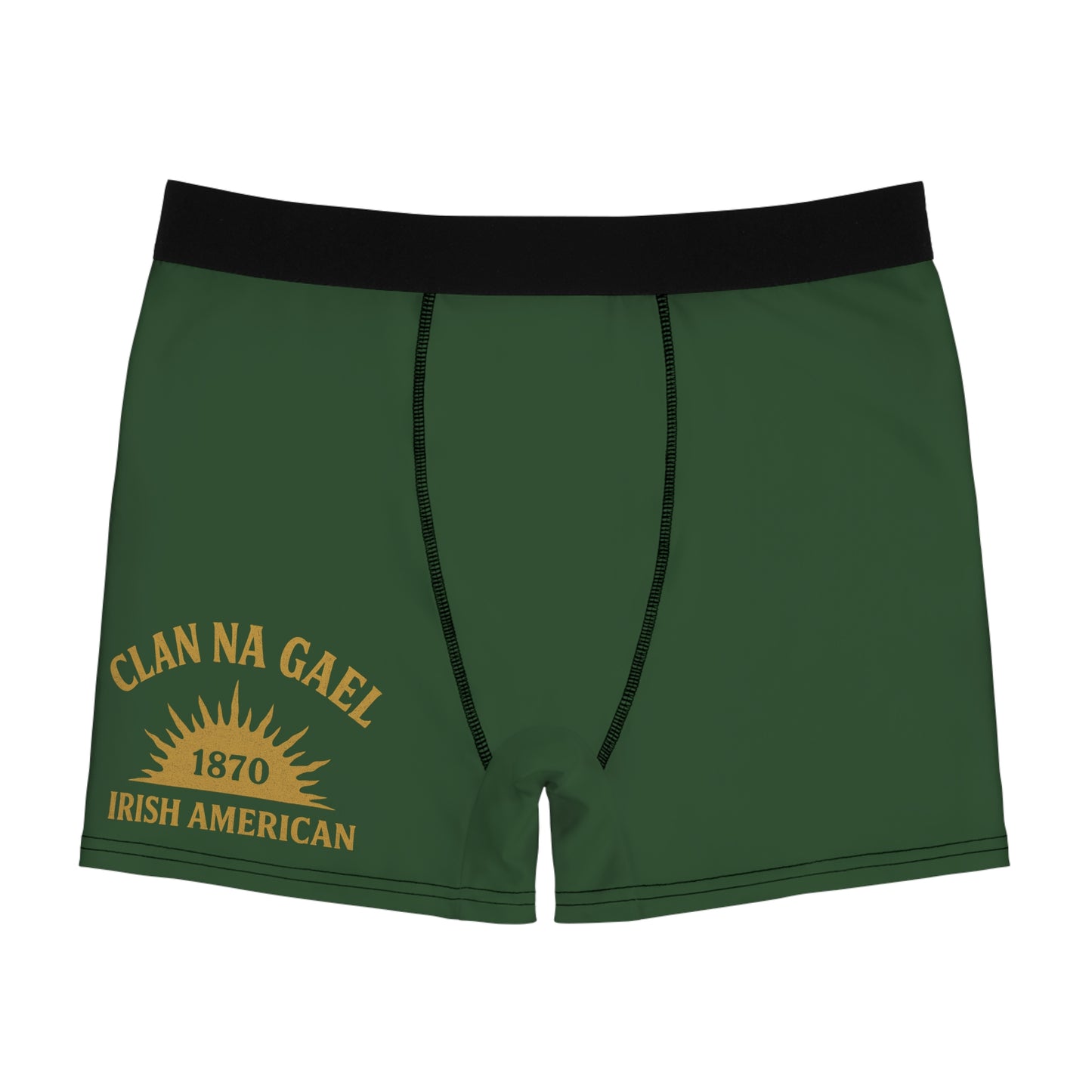 "Clan na Gael - Irish American", Men's Boxer Briefs (Brithemain Green)