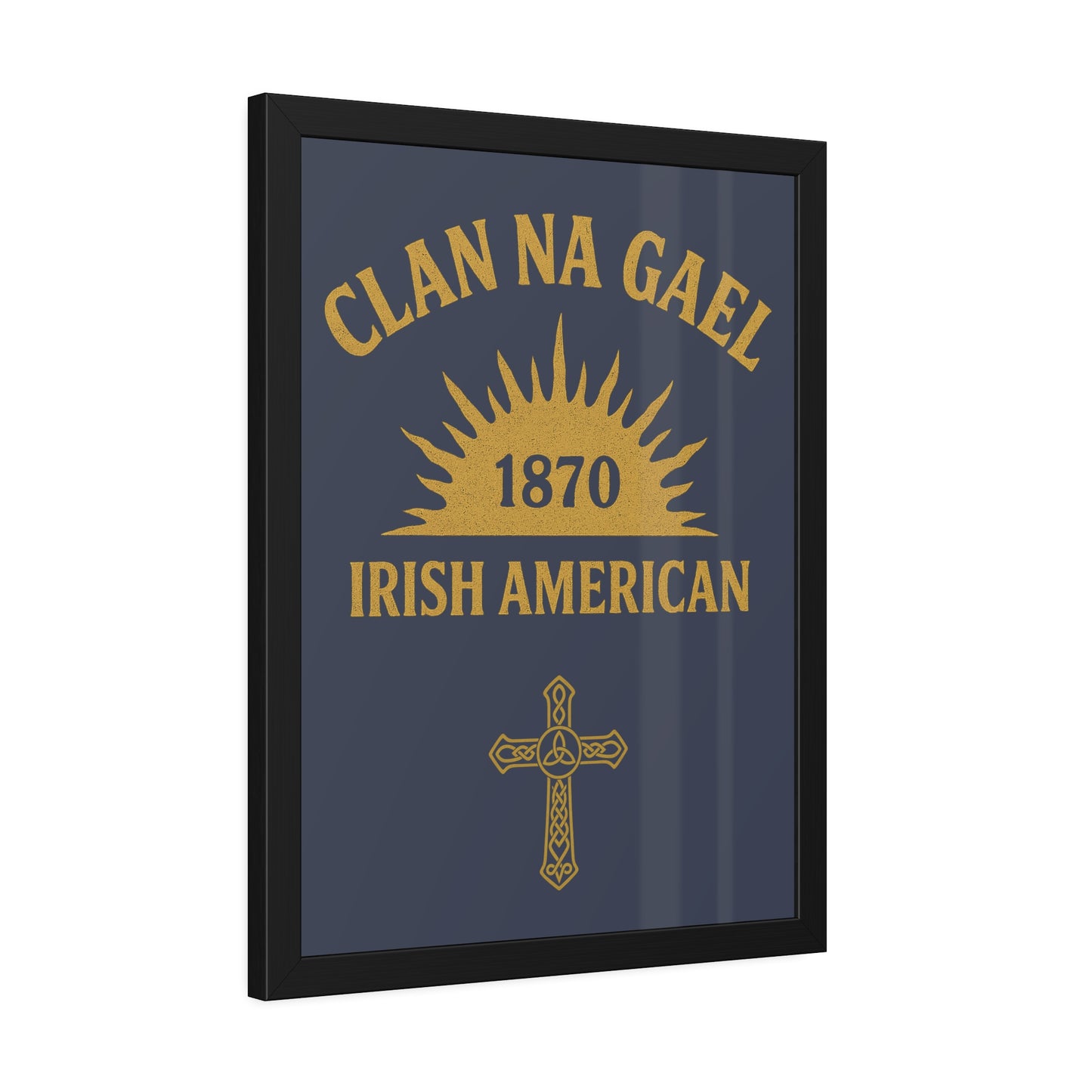 "Clan na Gael - Irish American", Framed Paper Poster (Blue Burka Grey)