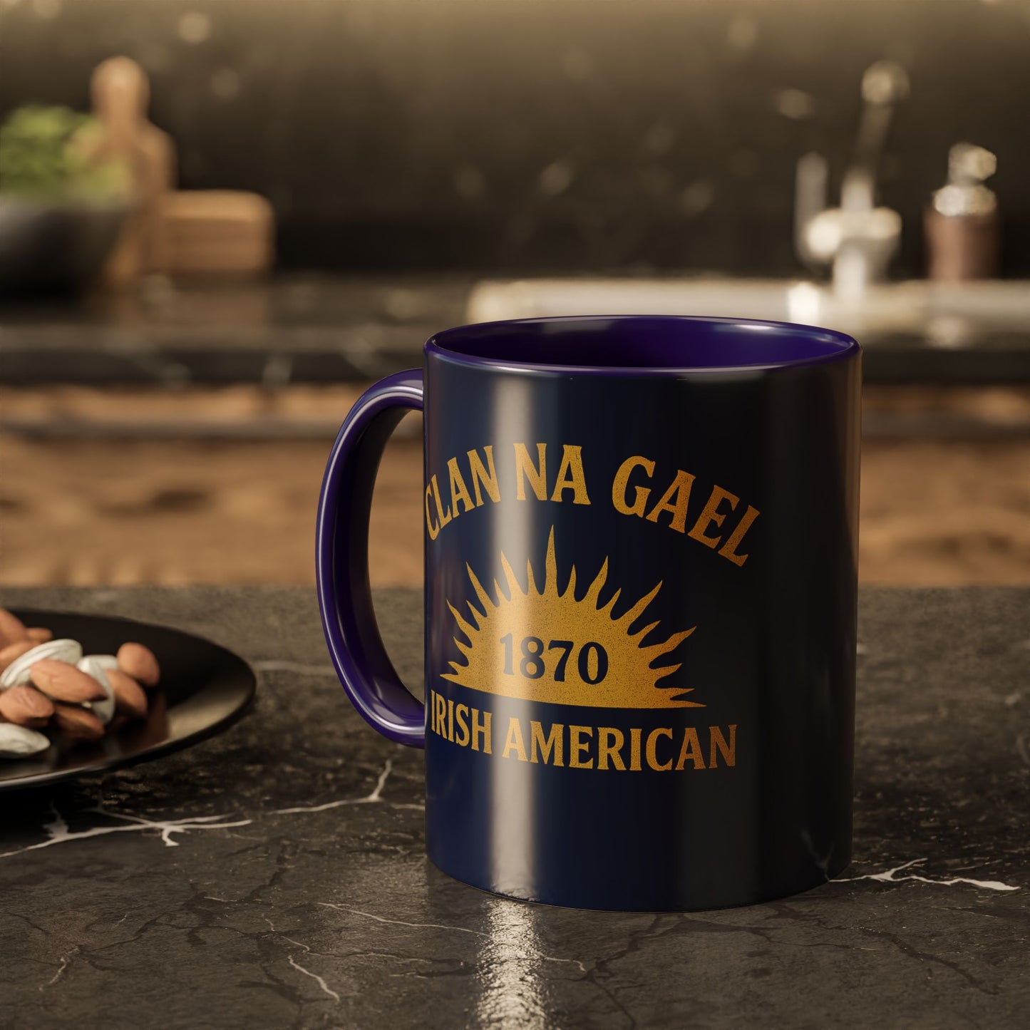 "Clan na Gael - Irish American", Colorful Mugs (11oz, 15oz) (Mariana Blue)