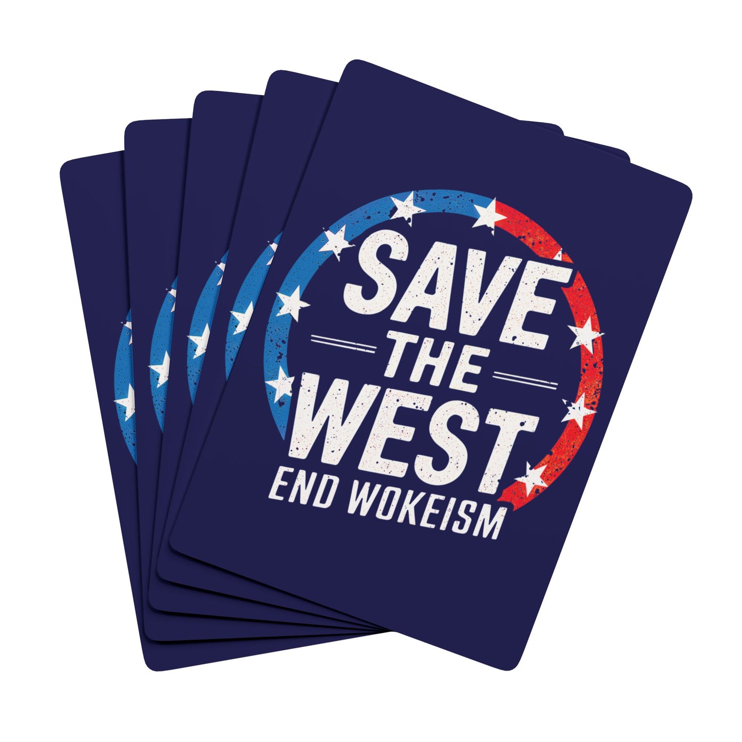 "Save the West - End Wokeism", Cultural Playing Cards (Obsidian Blue)