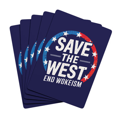 "Save the West - End Wokeism", Cultural Playing Cards (Obsidian Blue)