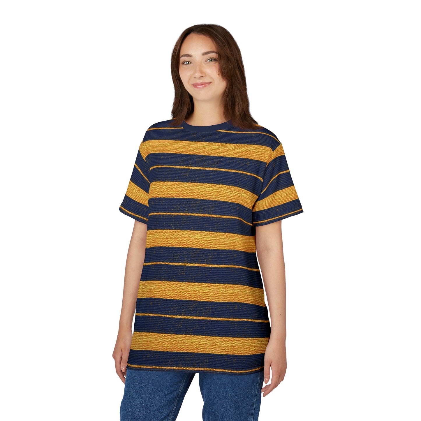 "Golden Ensign", Unisex Tee (Ensign Blue Collar)