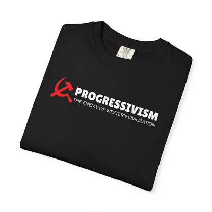 "Progressivism - Enemy of Western Civilization", Unisex T-shirt (Dark Colors)