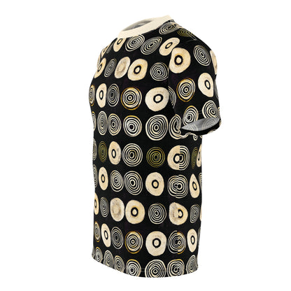 "Punk Polka", Wearable Pattern Art Unisex Tee (Iced Almond)