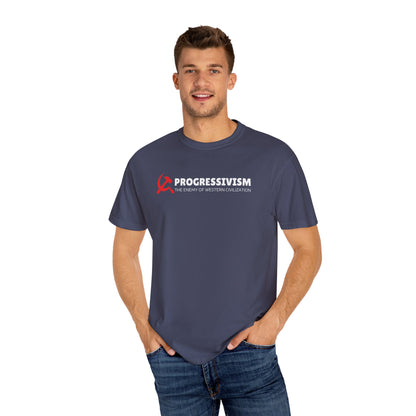 "Progressivism - Enemy of Western Civilization", Unisex T-shirt (Dark Colors)