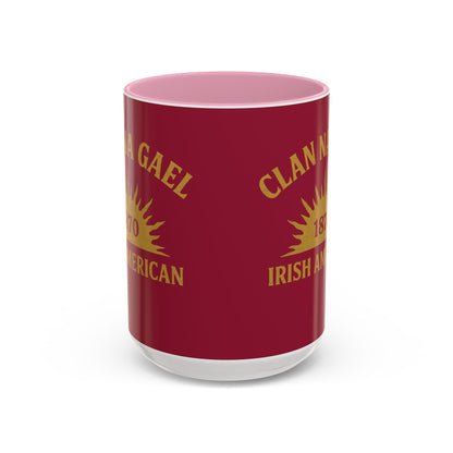 "Clan na Gael - Irish American", Colorful Mugs (11oz, 15oz) (Fénechas Red)