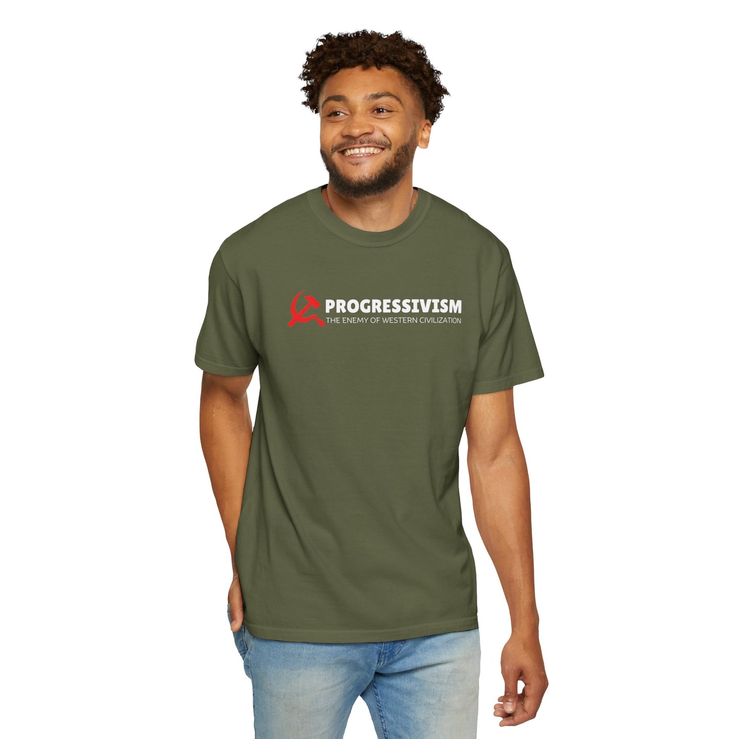 "Progressivism - Enemy of Western Civilization", Unisex T-shirt (Dark Colors)