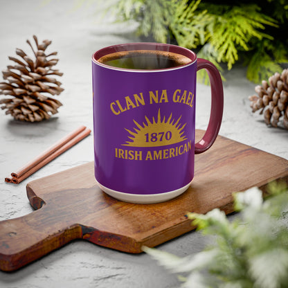 "Clan na Gael - Irish American", Colorful Mugs (11oz, 15oz) (Vesper Violet)