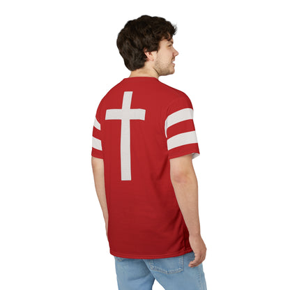 "Faith Overcomes Fear", Unisex Tee (Light Cherry Red)