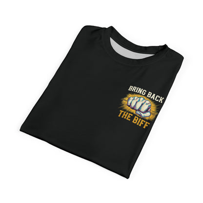 "Bring Back The Biff", Unisex T-shirt (Peatshadow Black)