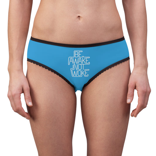 "Be Awake Not Woke" #1, Women's Briefs (Democrat Blue)
