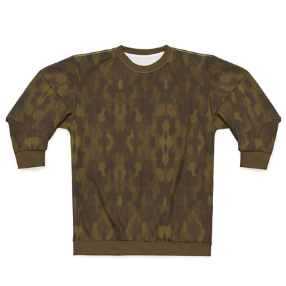 "Swamp Recon Camouflage", Unisex Sweatshirt (Cattail Bronze Cuffs and Collar)