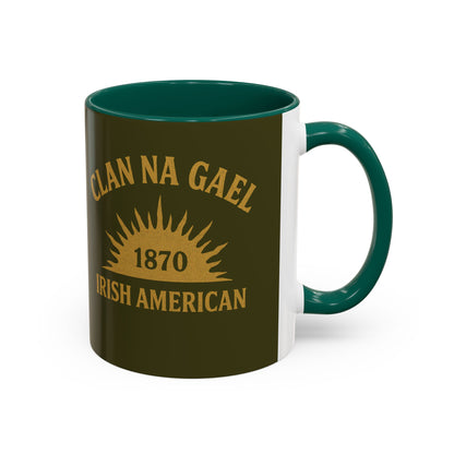"Clan na Gael - Irish American", Colorful Mugs (11oz, 15oz) (Fianna Green)