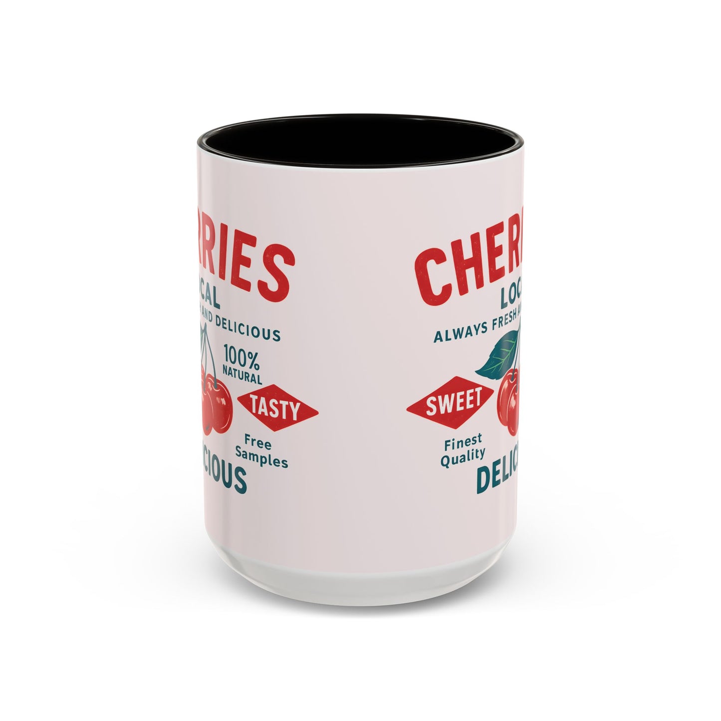 "Delicious Cherries", Colorful Mugs (11oz, 15oz) (Sea Salt Sherbet)