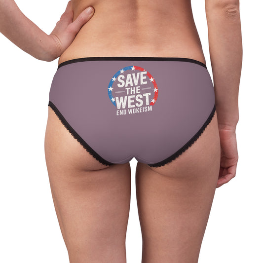 "Save the West - End Wokeism", Women's Briefs (Mountbatten Pink)